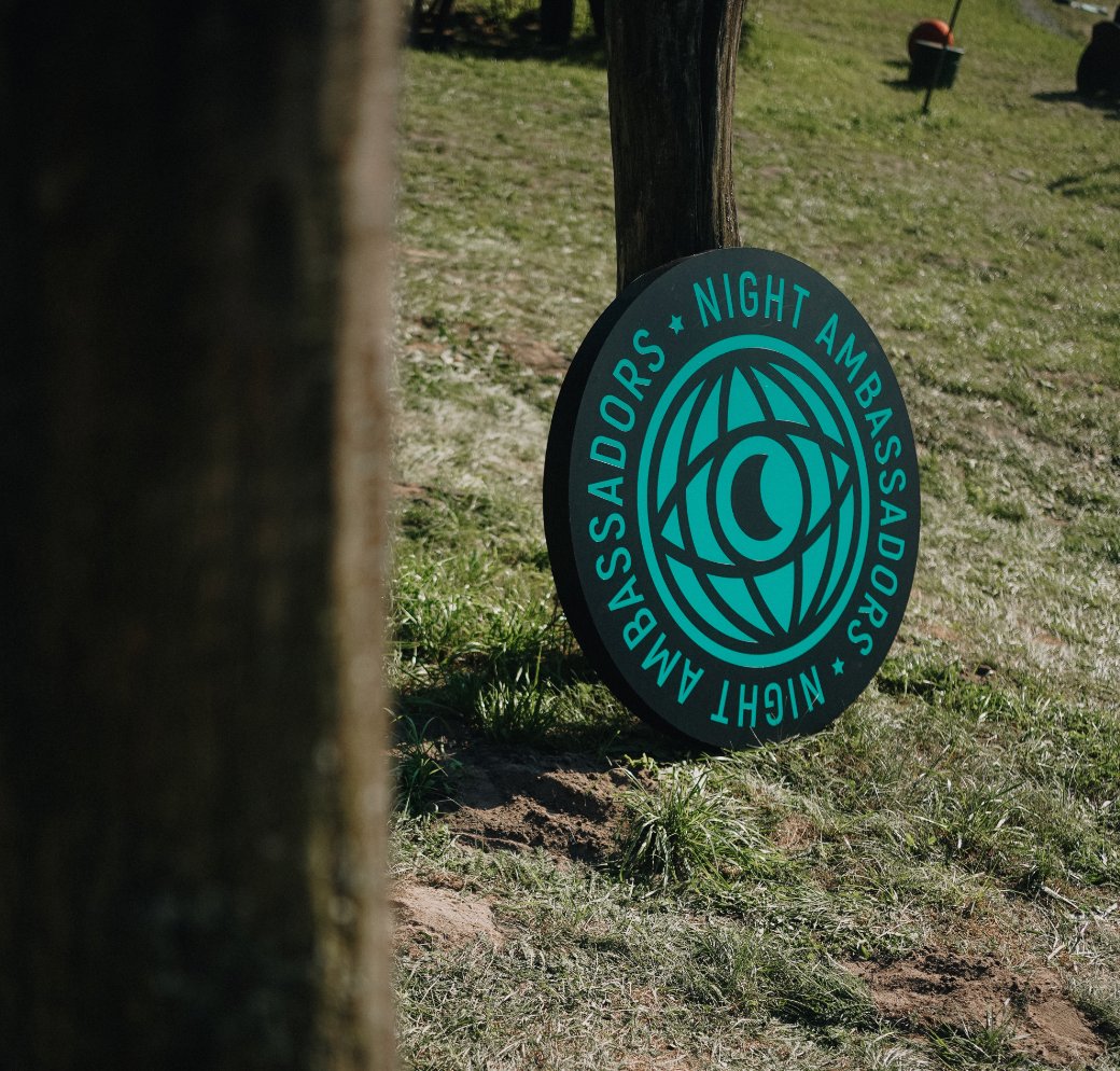 Night Ambassadors sign on the festival grounds